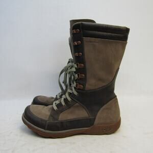 CHACO Womens Size 8.5 Brown Leather Lace Up Zip Comfort Waterproof Boots
